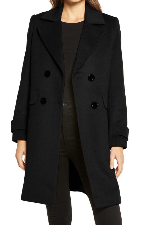 Sam Edelman Double Breasted Coat Black best black friday sale fashion