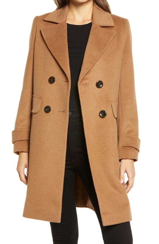 Sam Edelman Double Breasted Coat Dk Camel best black friday sale fashion