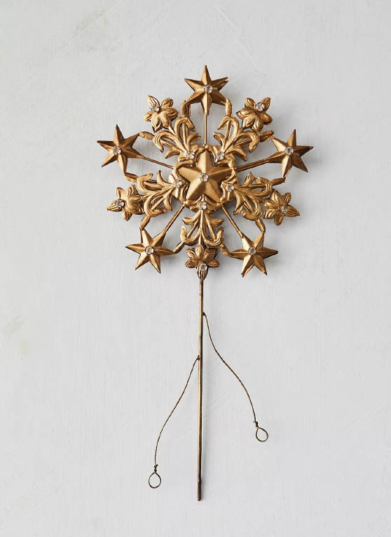 Terrain Starry Snowflake Tree Topper Gold best christmas tree toppers