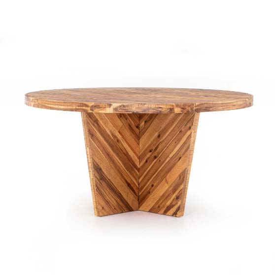 West Elm Alexa Round Dining Table Honey Burnished Black best modern round dining tables chevron pattern