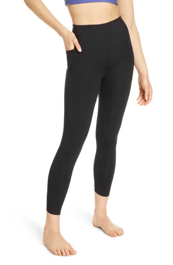 Zella High Waist Studio Lite Pocket 7/8 Leggings Black best black friday sale fashion