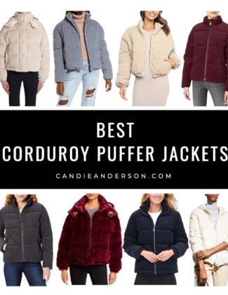 Style expert, journalist and fashion blogger Candie Anderson of candieanderson.com has the scoop on 20 best corduroy puffer jackets and coats in a variety of styles and price ranges.