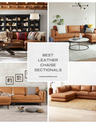 Lifestyle expert, journalist and interior design blogger Candie Anderson of candieanderson.com has the scoop on 25 of the best leather chaise sectionals for your living room and family room.