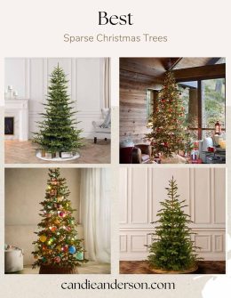 Lifestyle expert, journalist and interior design blogger Candie Anderson of candieanderson.com shares the 20 best sparse Christmas trees in every style, height and price range.