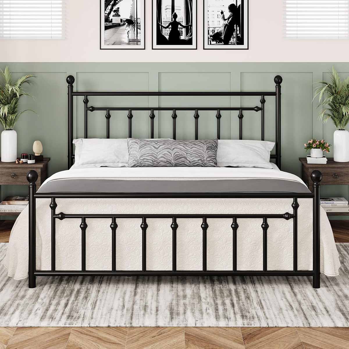 Allewie Victorian Metal Bed Frame best iron beds
