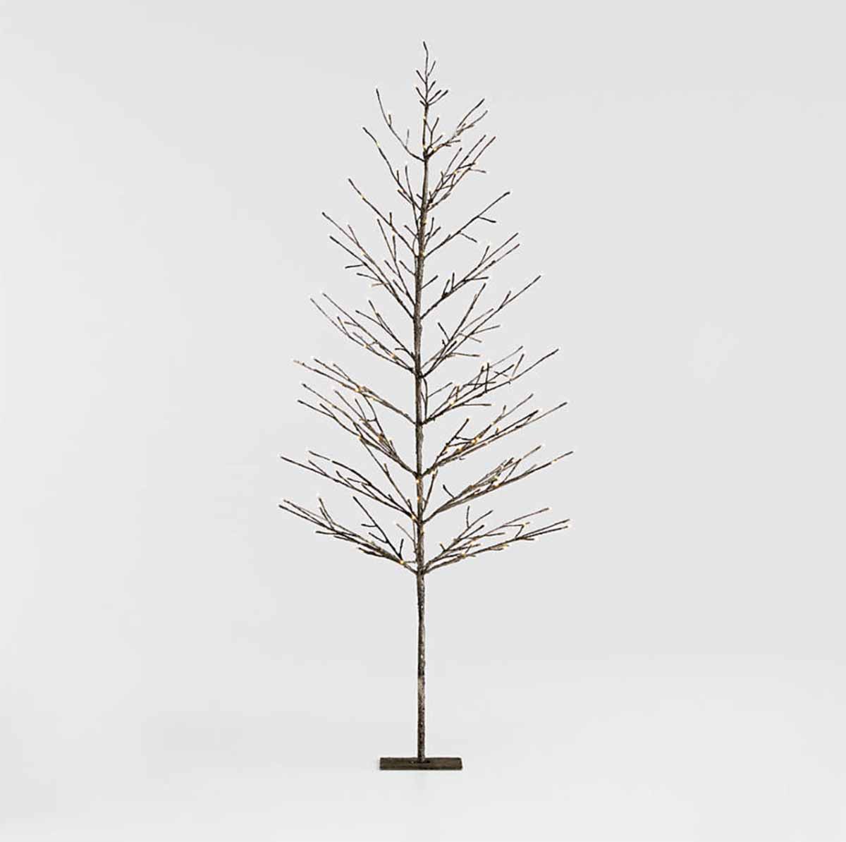 Crate and Barrel Faux LED Birch Tree Pewter best faux birch christmas trees
