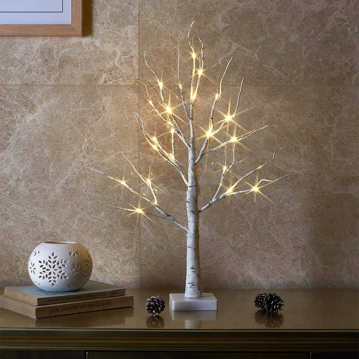 EAMBRITE 2-Foot Lighted Tabletop Birch Tree best faux birch christmas trees