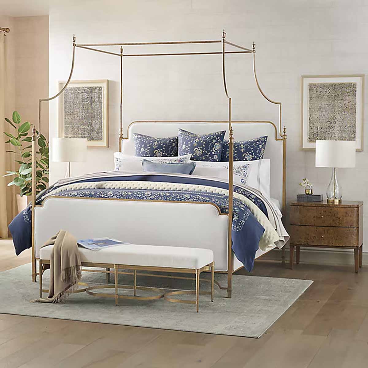 Frontgate Whitby Canopy Bed Antique Textured Brass best iron beds