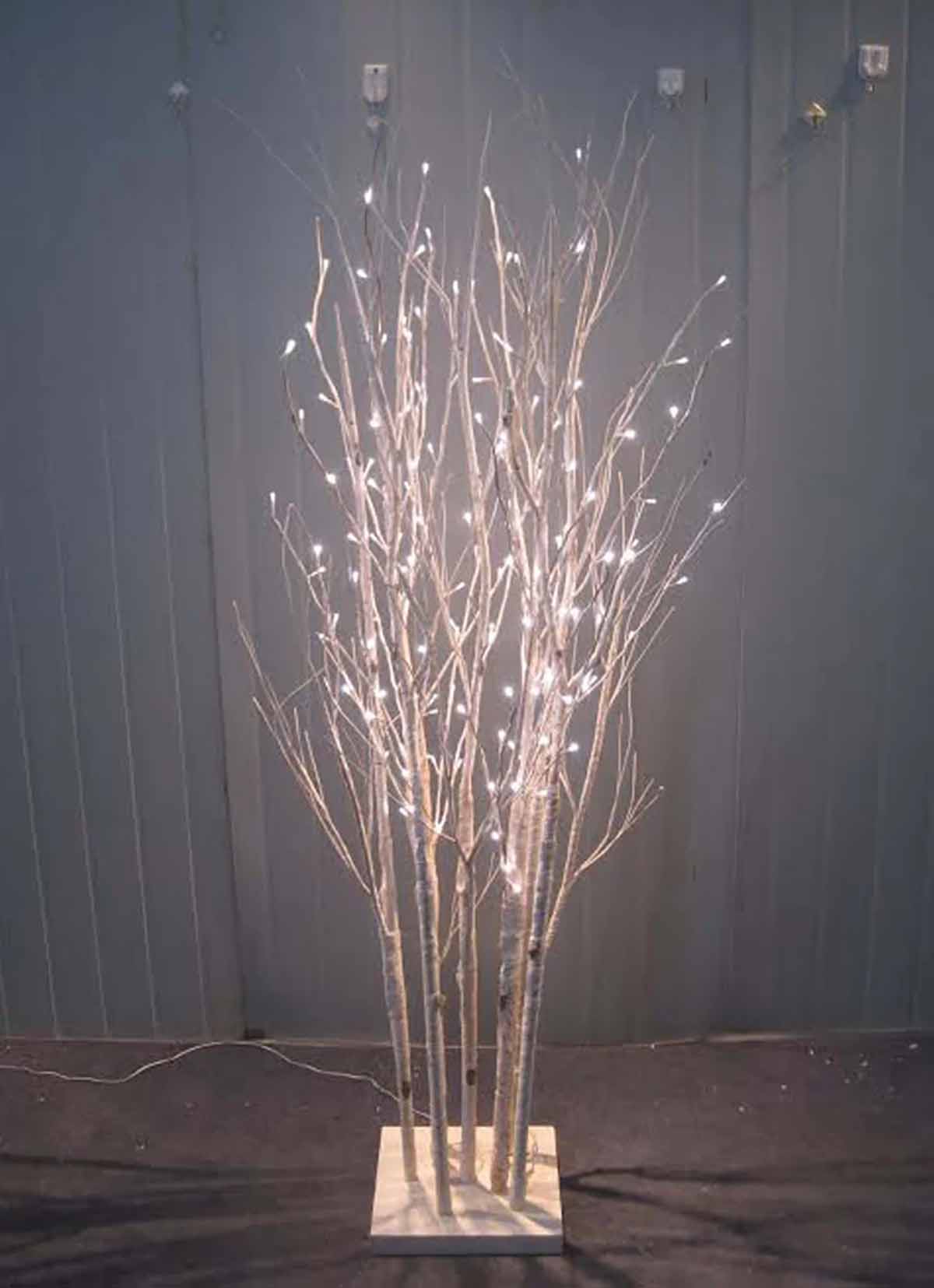 Hi-Line Gift Ltd. White Birch Trees with 160 LEDs Lights best faux birch christmas trees winter