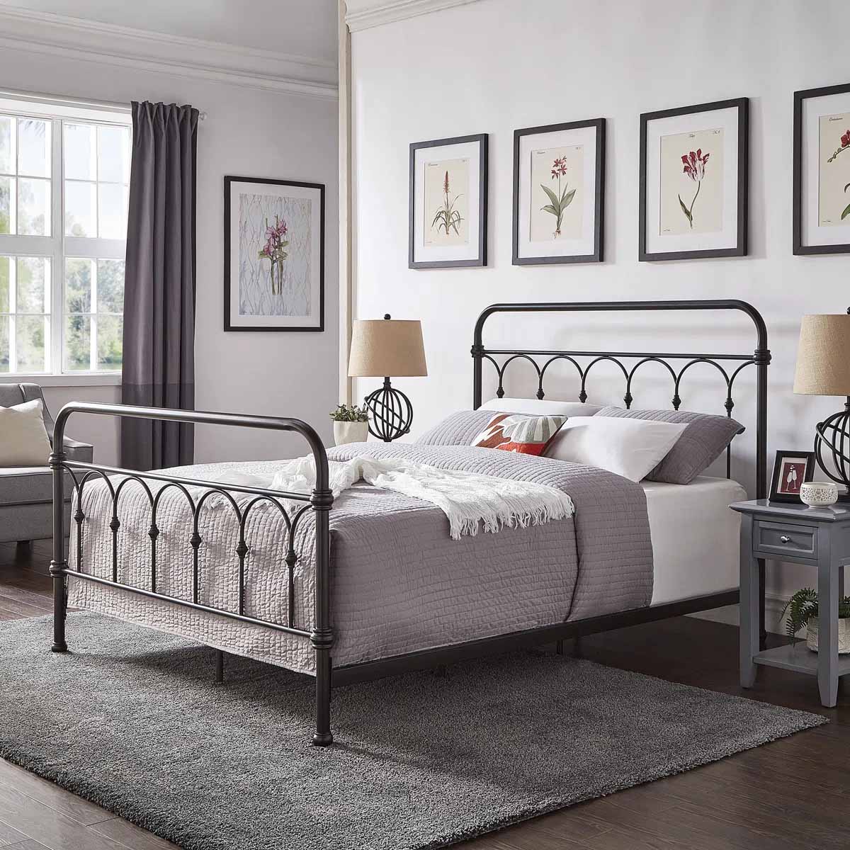 Three Posts Copake Open-Frame Bed Dark Bronze best iron beds