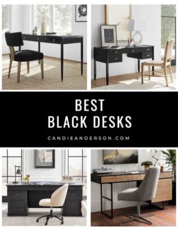 Lifestyle expert, journalist and interior design blogger Candie Anderson of candieanderson.com has the scoop on 15 of the best black desks in the top interior design styles and trends.