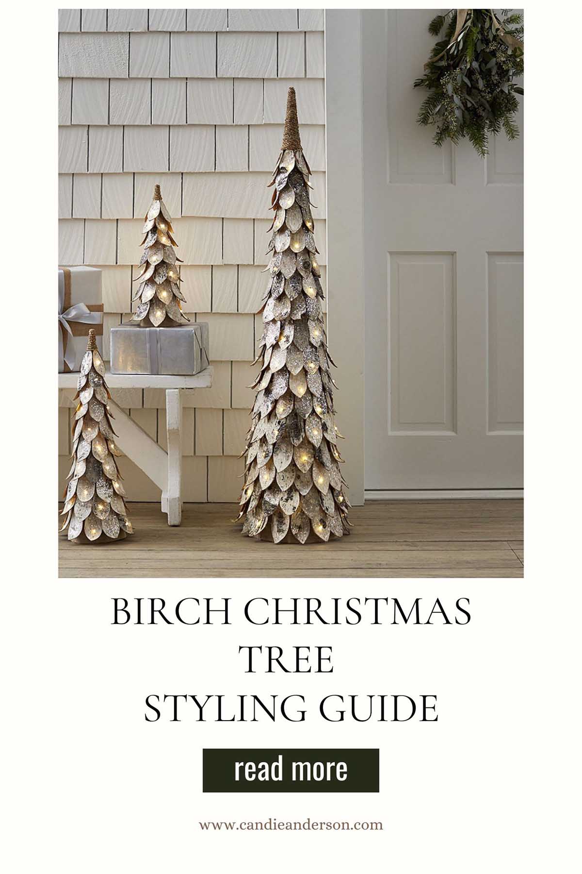 Lifestyle expert, journalist, interior design blogger and holiday decor enthusiast Candie Anderson of candieanderson.com shares the best birch Christmas trees styling guide.