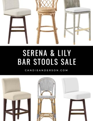 Lifestyle expert, journalist and interior design blogger Candie Anderson of candieanderson.com has the scoop on 15 of the best Serena & Lily bar stools on sale! They're available in a variety of styles - from rattan to beautiful fabrics, solid colors, lovely patterns and gorgeous leather!