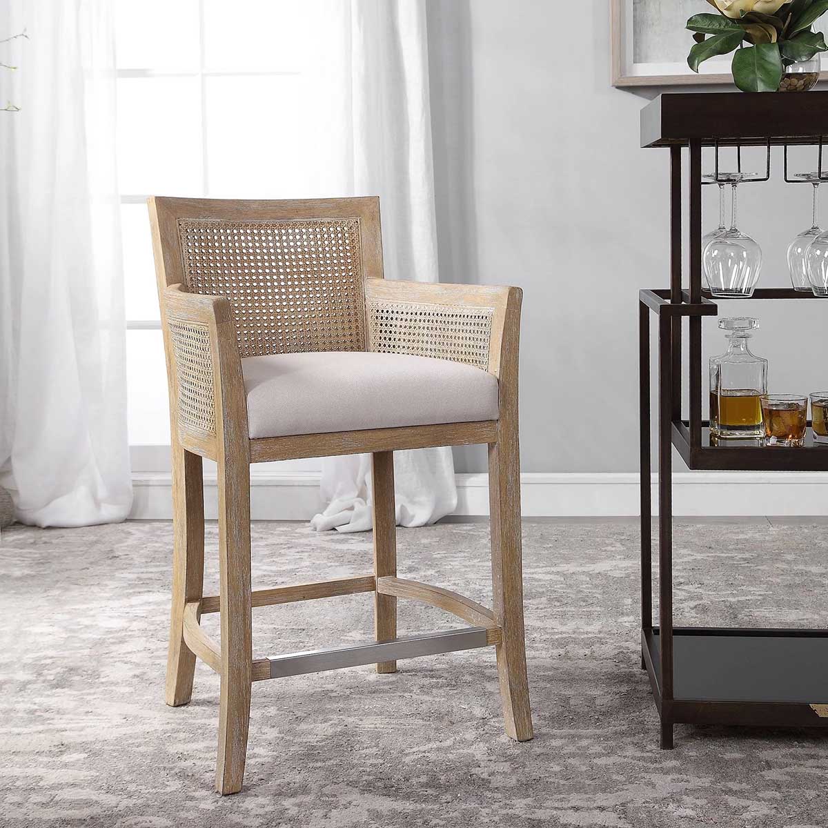 Lulu and Georgia Quincey Counter Stool best cane counter stools