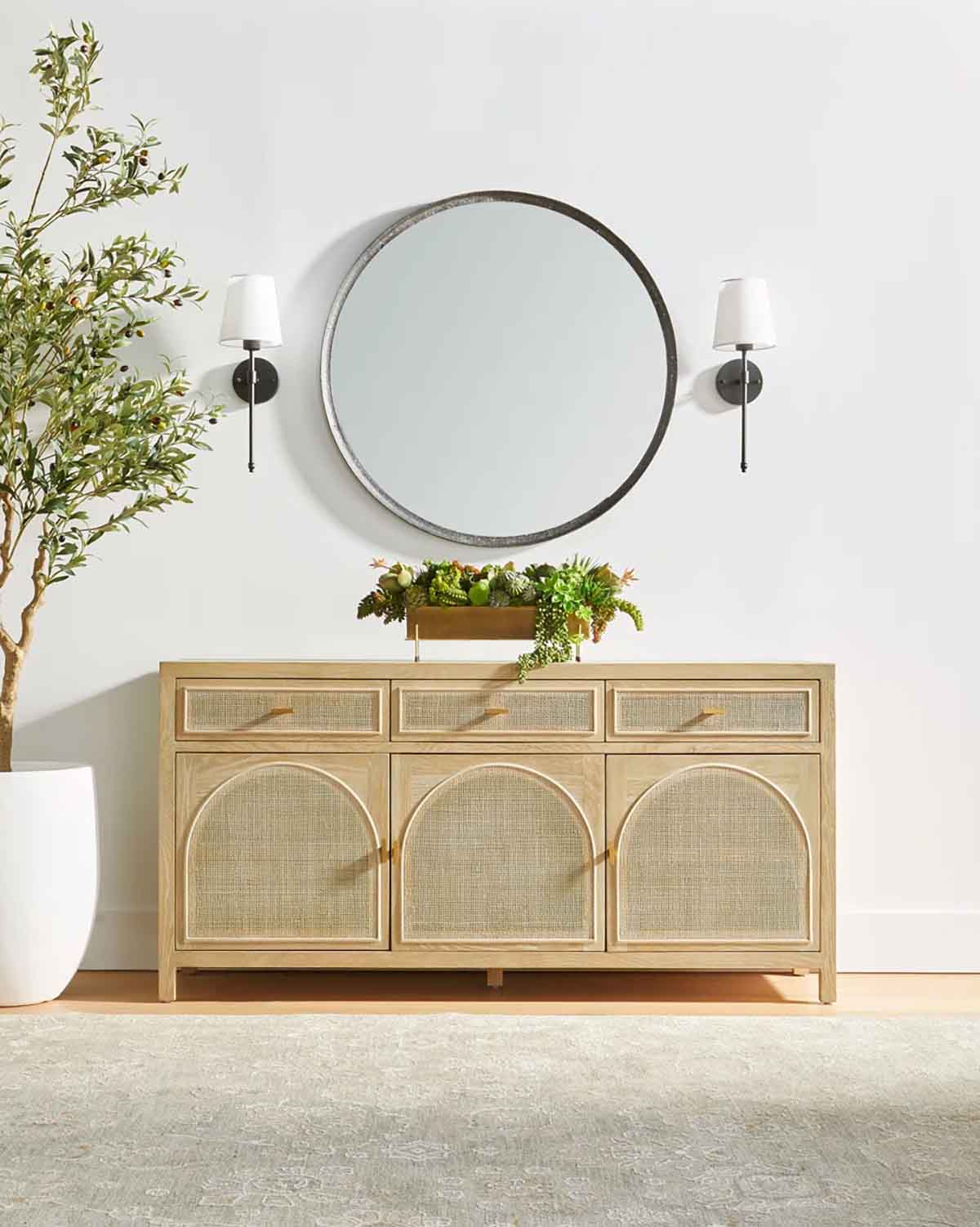 Gracie Oaks Annella Cane Media Sideboard best cane sideboards