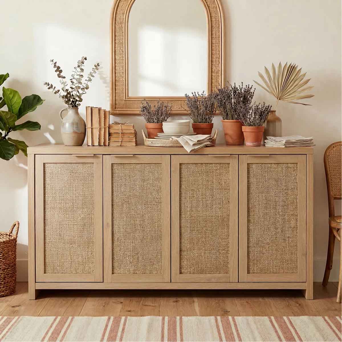Millwood Pines Dearbhaile 61'' Sideboard Light Oak best cane sideboards