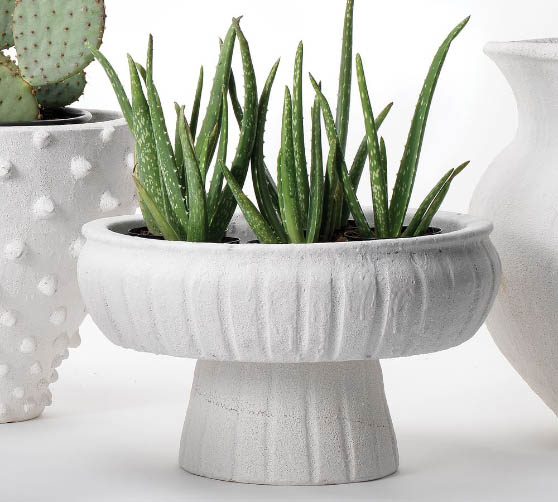 Pottery Barn Ensley Pedestal Vase white ceramic vases