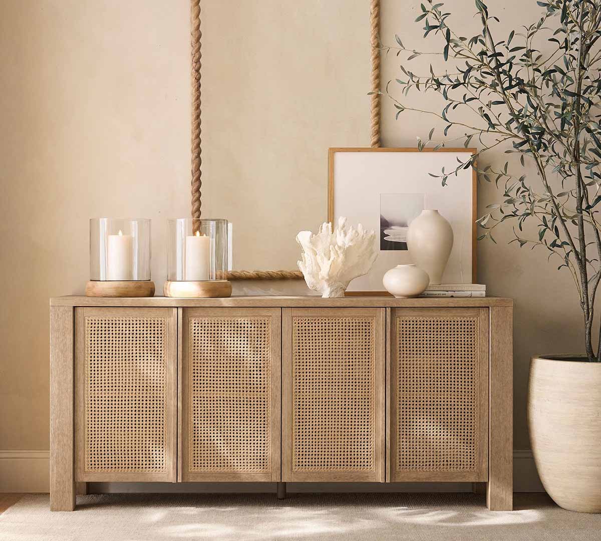 Pottery Barn Marina Cane Buffet (72) Seadrift cane sideboards best