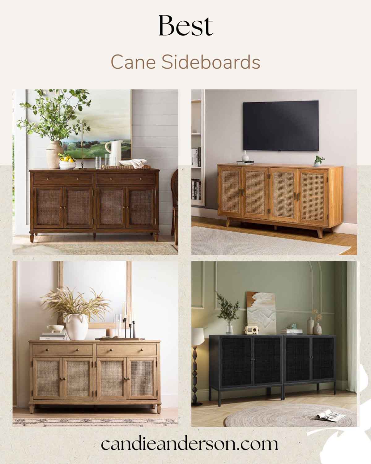 Entertaining expert, journalist and lifestyle blogger Candie Anderson of candieanderson.com shares the 15 best cane sideboards for 2026.