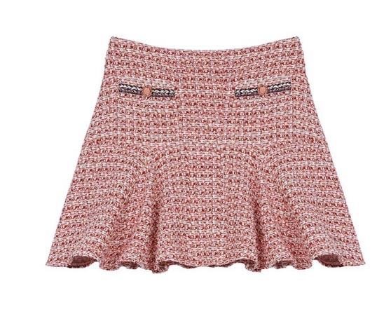 Maje Jenetia Tweed Mini Skirt best tweed skirts pink