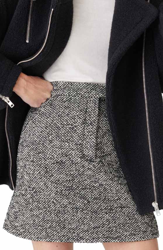 & OTHER STORIES Wool Blend Tweed Miniskirt Black White best tweed skirts