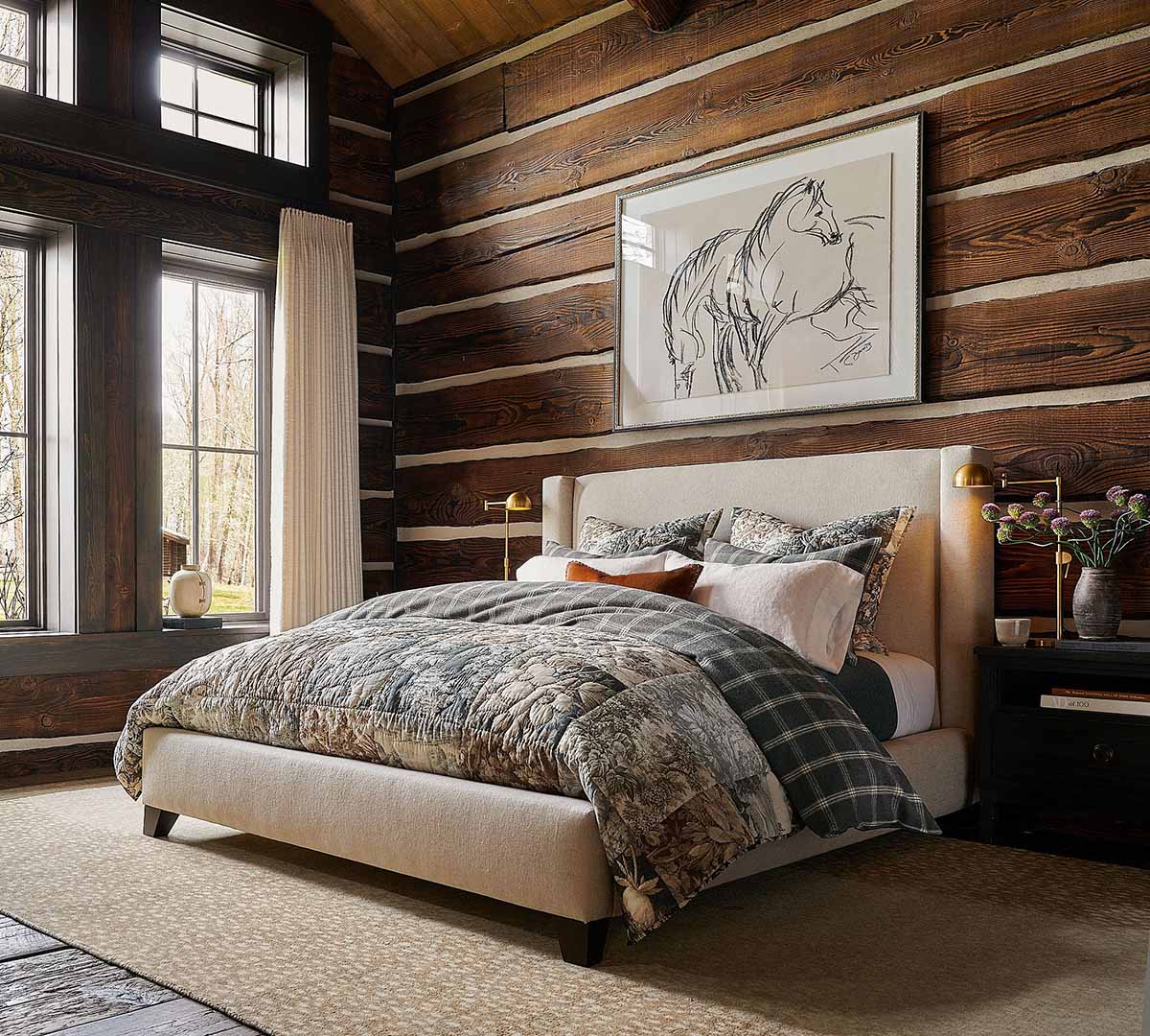 Pottery Barn Harper Non-Tufted Upholstered Bed upholstered wingback beds bed
