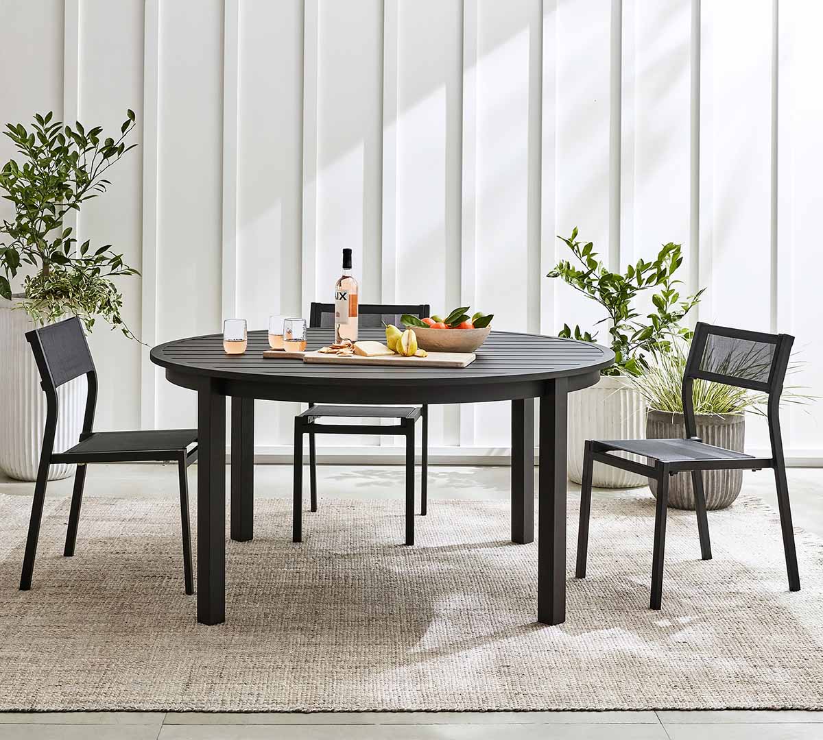 Pottery Barn Malibu Metal Round Outdoor Dining Table (40) Black best outdoor metal dining tables