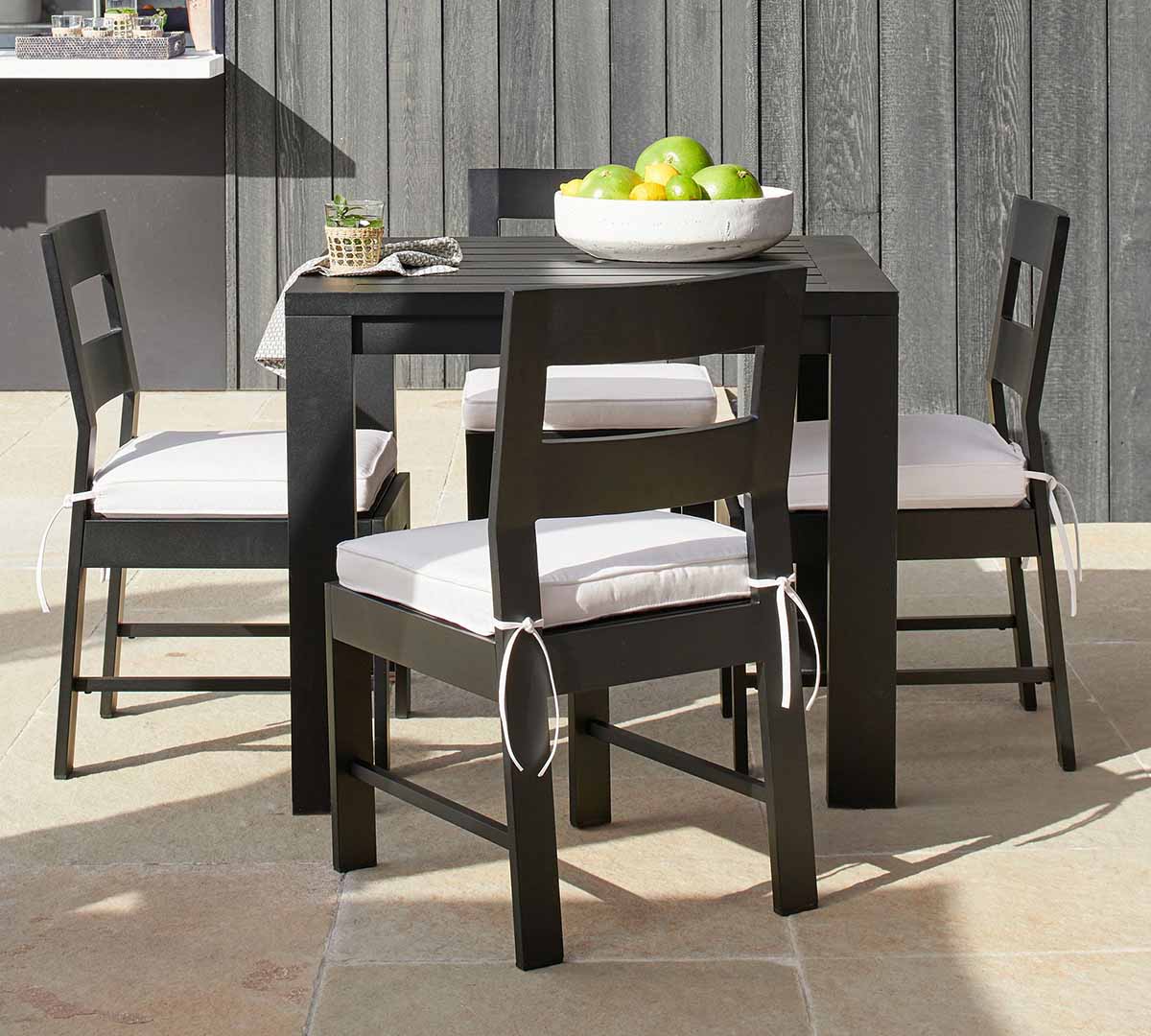 Pottery Barn Malibu Metal Square Outdoor Dining Table (36) Black best outdoor metal dining tables