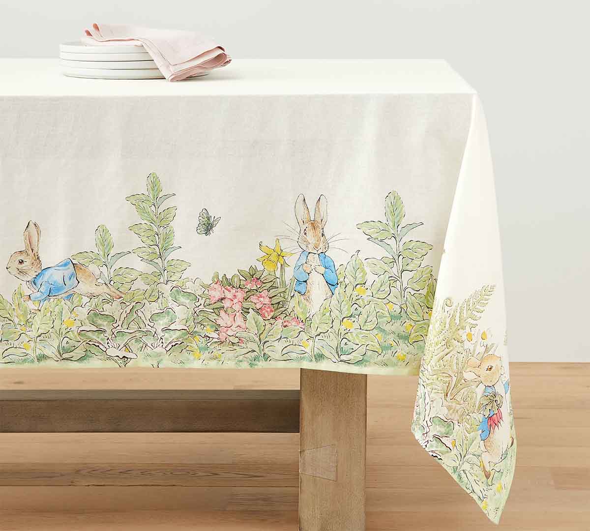 Pottery Barn Peter Rabbit™ Linen/Cotton Tablecloth best easter tablecloths