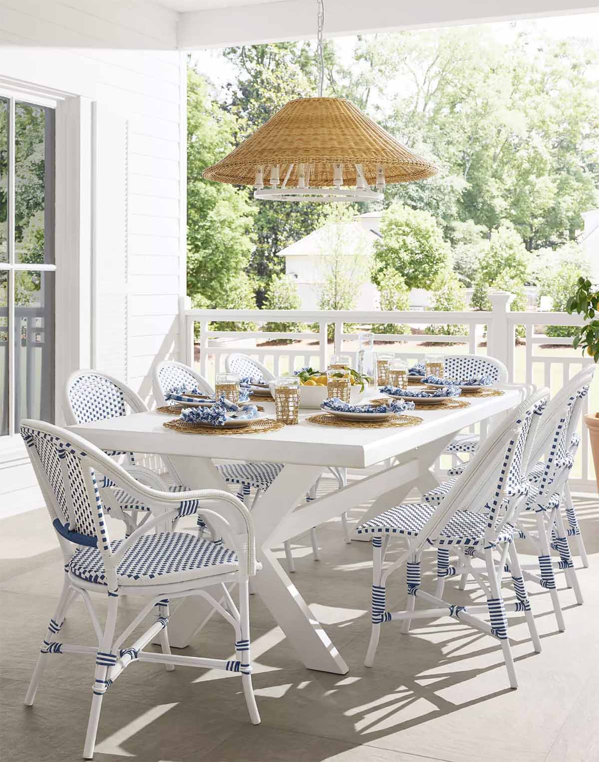 Serena and LIly Monterey Dining Table White best outdoor metal dining tables