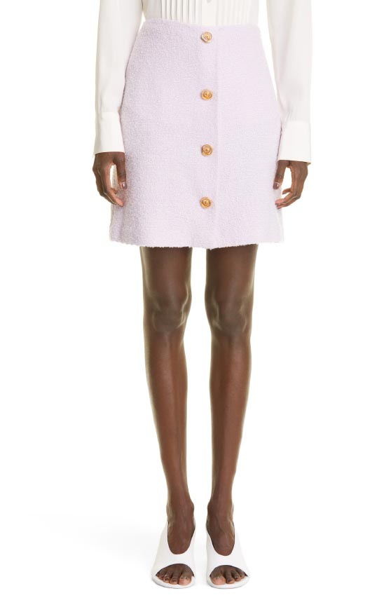 St. John Collection Wool Blend Tweed Knit Skirt Light Lavender best tweed skirts 