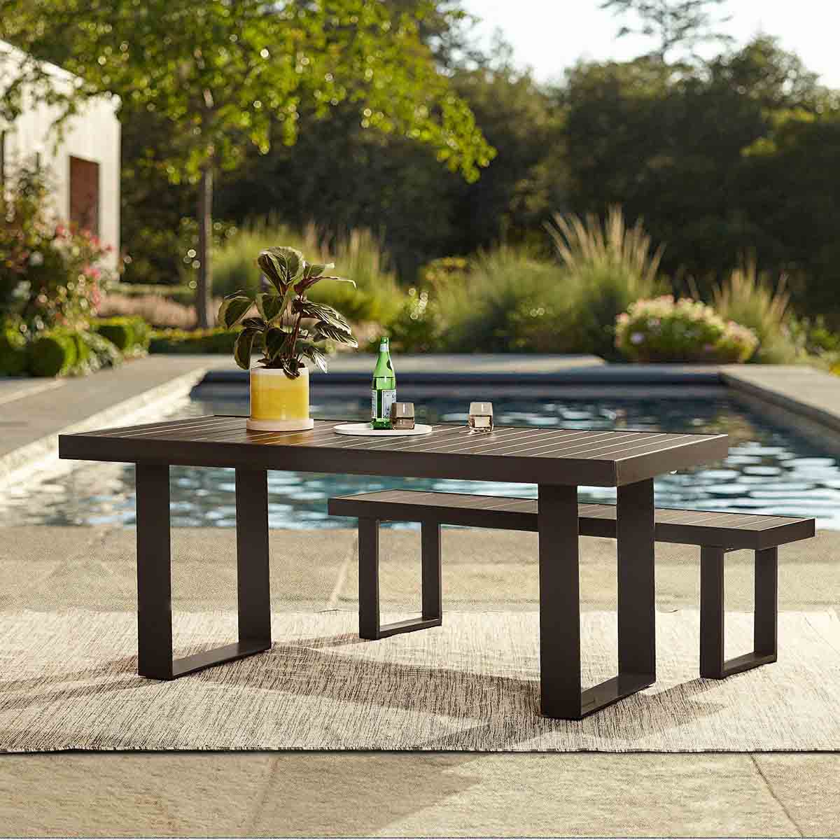 West Elm Portside Aluminum Outdoor Dining Table (72") best outdoor metal dining tables