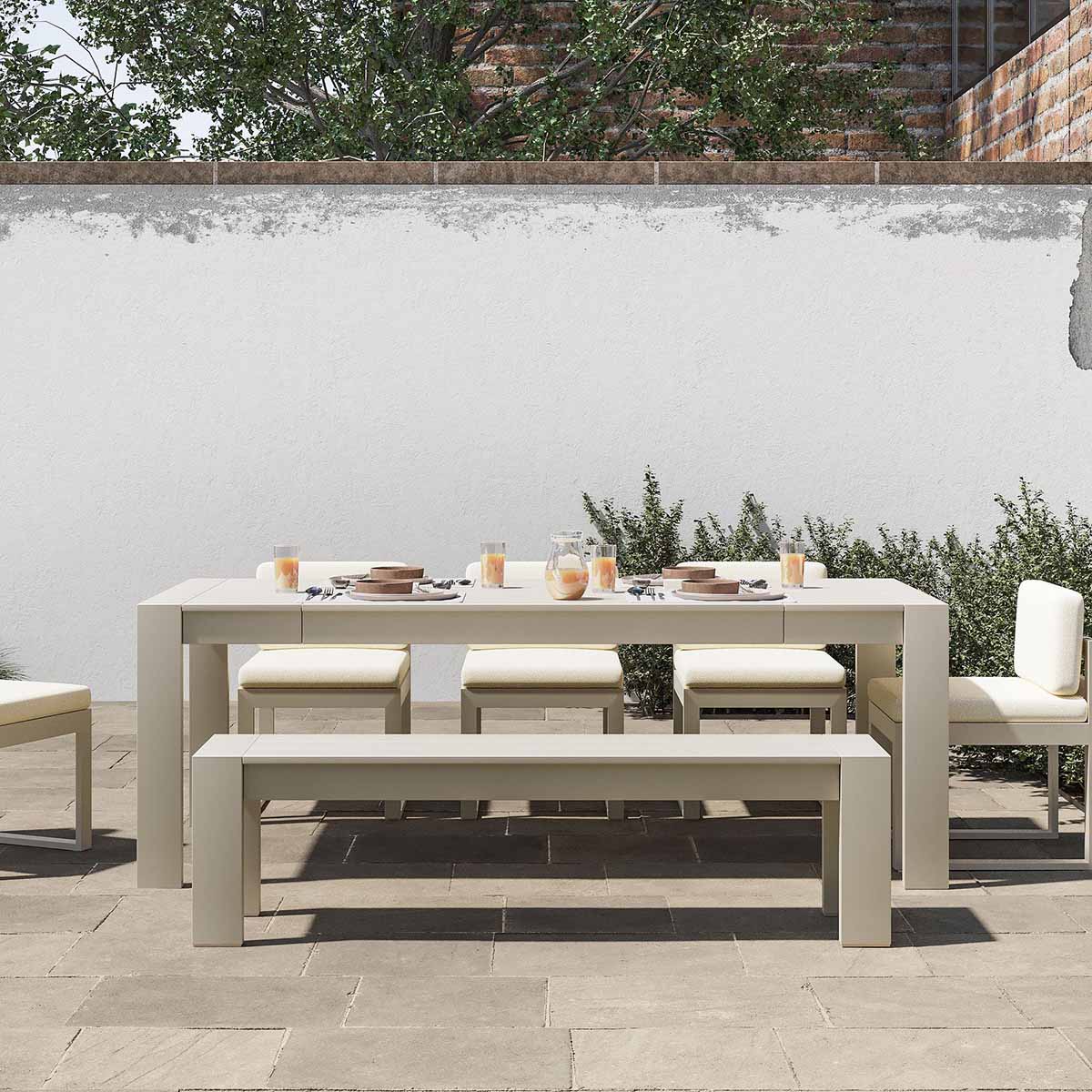 West Elm Telluride Aluminum Outdoor Extendable Dining Table (60–85) Seashore best outdoor metal dining tables