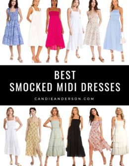 Style expert, journalist and fashion blogger Candie Anderson of candieanderson.com has the scoop on 20 of the best smocked midi dresses for spring and summer! They're perfect for relaxing, running errands, wedding guests, bridal showers, baby showers, date night, vacationing and much more.