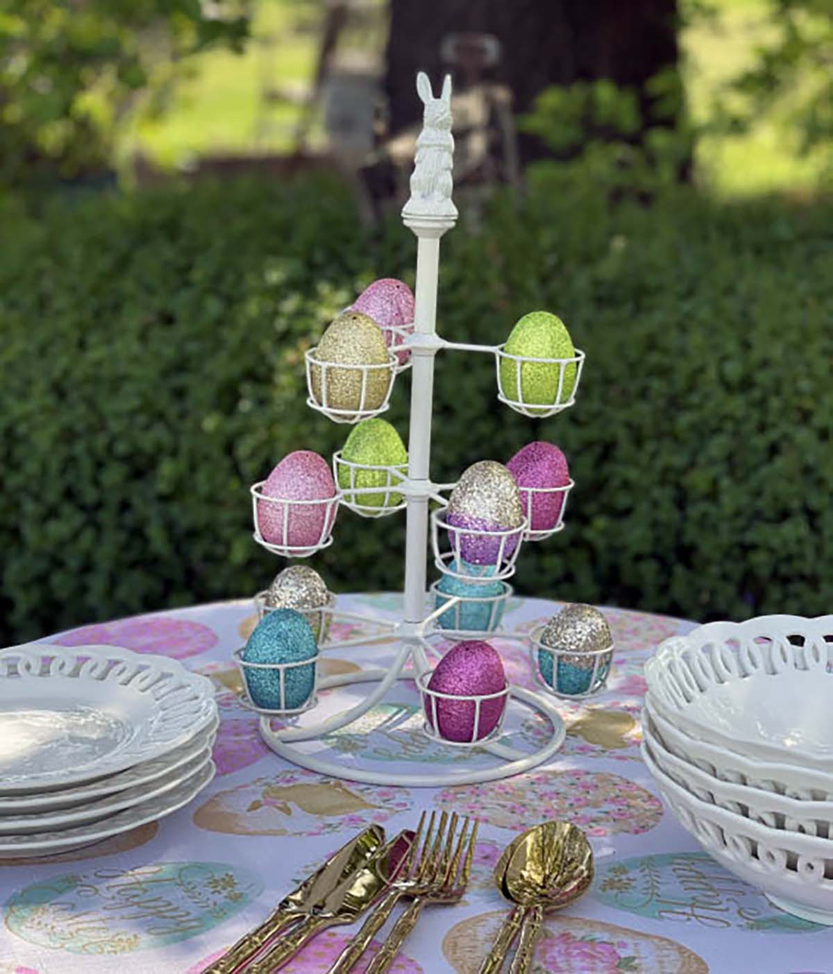 new egg easter tablecloth easter tablescape candie anderson candieanderson