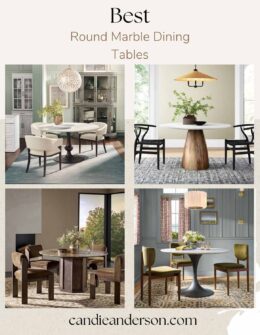 Entertaining expert, journalist and lifestyle blogger Candie Anderson of candieanderson.com shares the 20 best round marble dining tables.