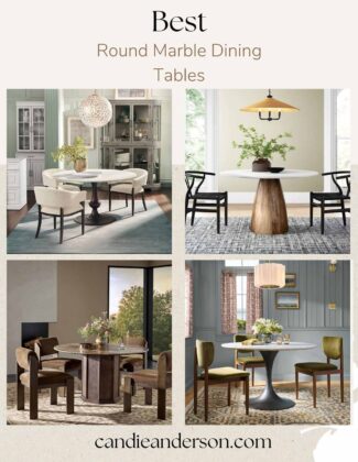 Entertaining expert, journalist and lifestyle blogger Candie Anderson of candieanderson.com shares the 20 best round marble dining tables.
