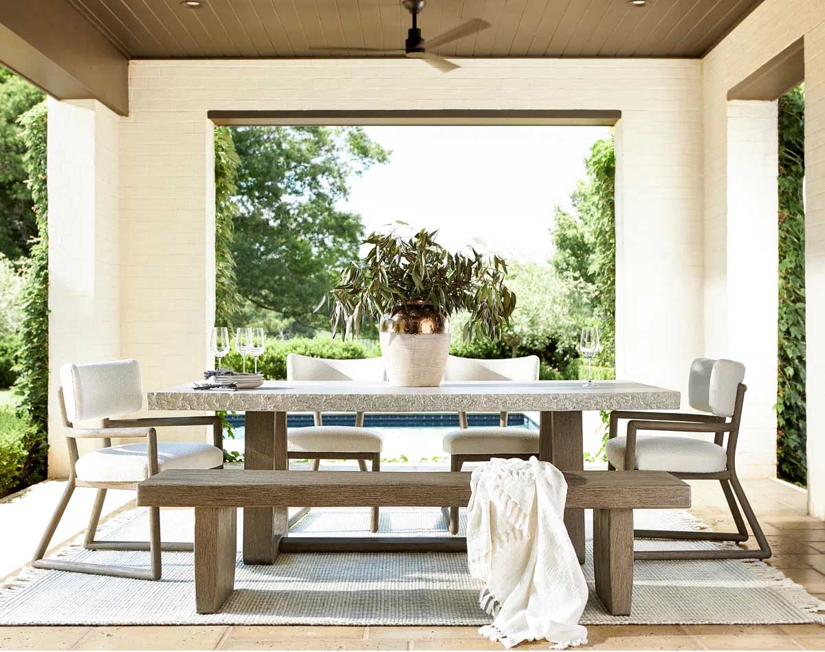 Bernhardt Trouville Outdoor Dining Table best concrete outdoor dining tables