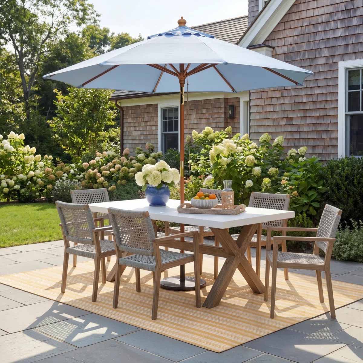 Birch Lane Fleur 74'' Outdoor Dining Table best concrete outdoor dining tables