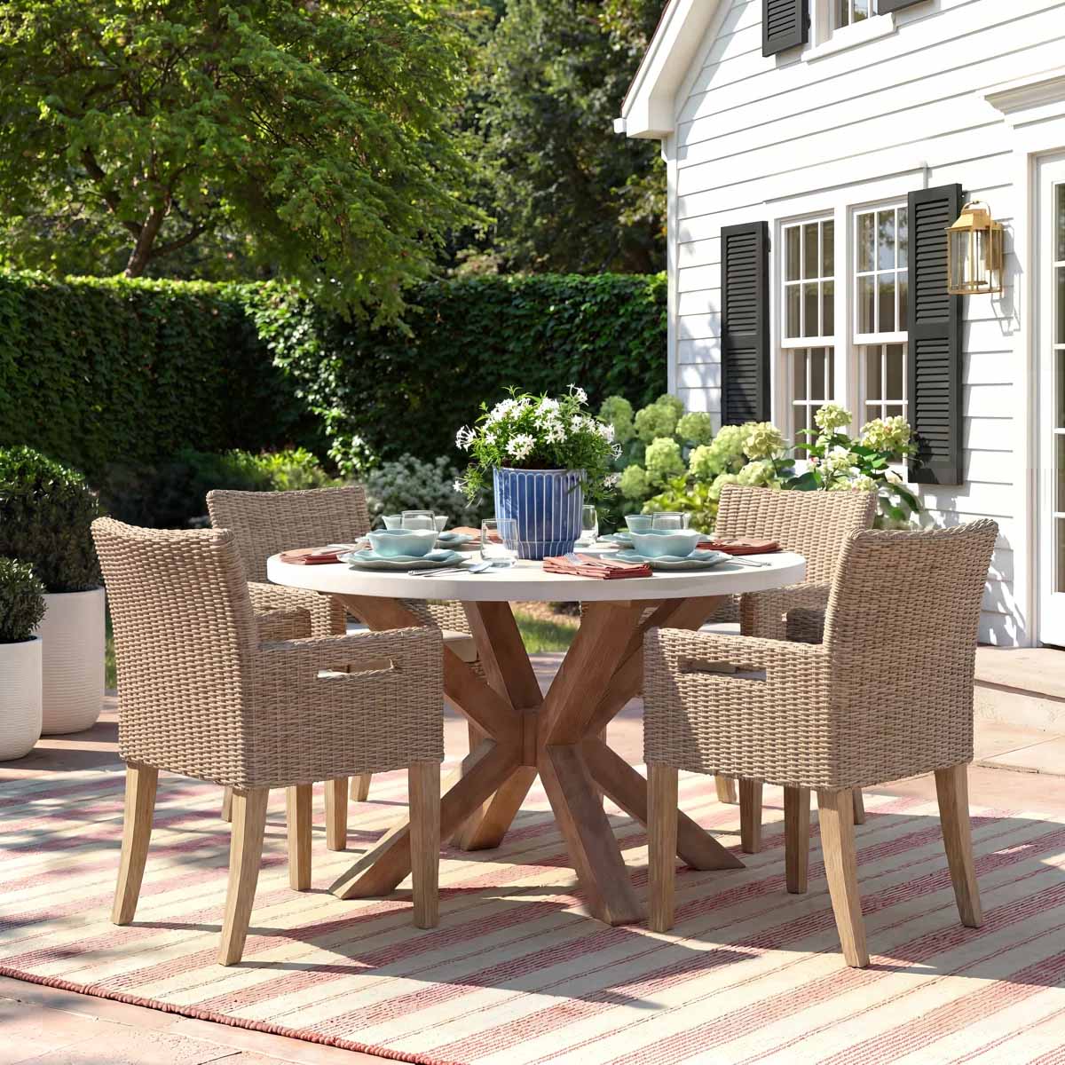 Birch Lane Fleur Outdoor Dining Table concrete outdoor dining tables
