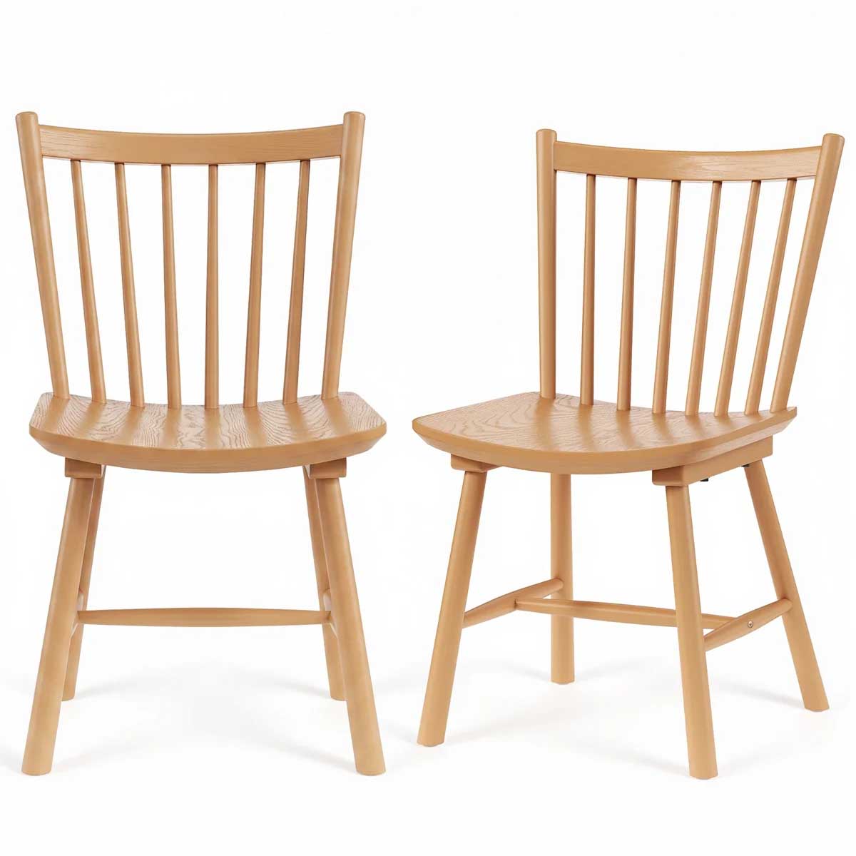Corrigan Studio Spindle-Back Solid Wood Side Dining Chairs (Set of 2) (Set of 2) Natural best windsor dining chairs