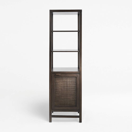 Crate&Barrel Blake Dark Brown Rattan Tall Cabinet best rattan cabinets