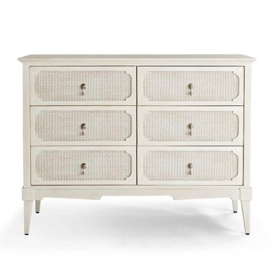 Frontgate Marion 6-drawer Dresser Soft White best cane dressers