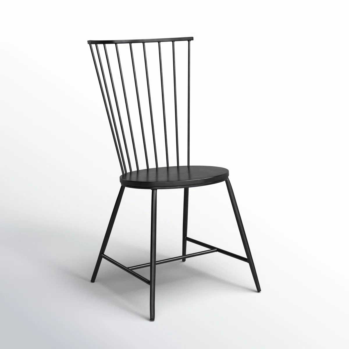 Laurel Foundry Modern Farmhouse Metal Windsor Back Side Chair Black best windsor dining chairs