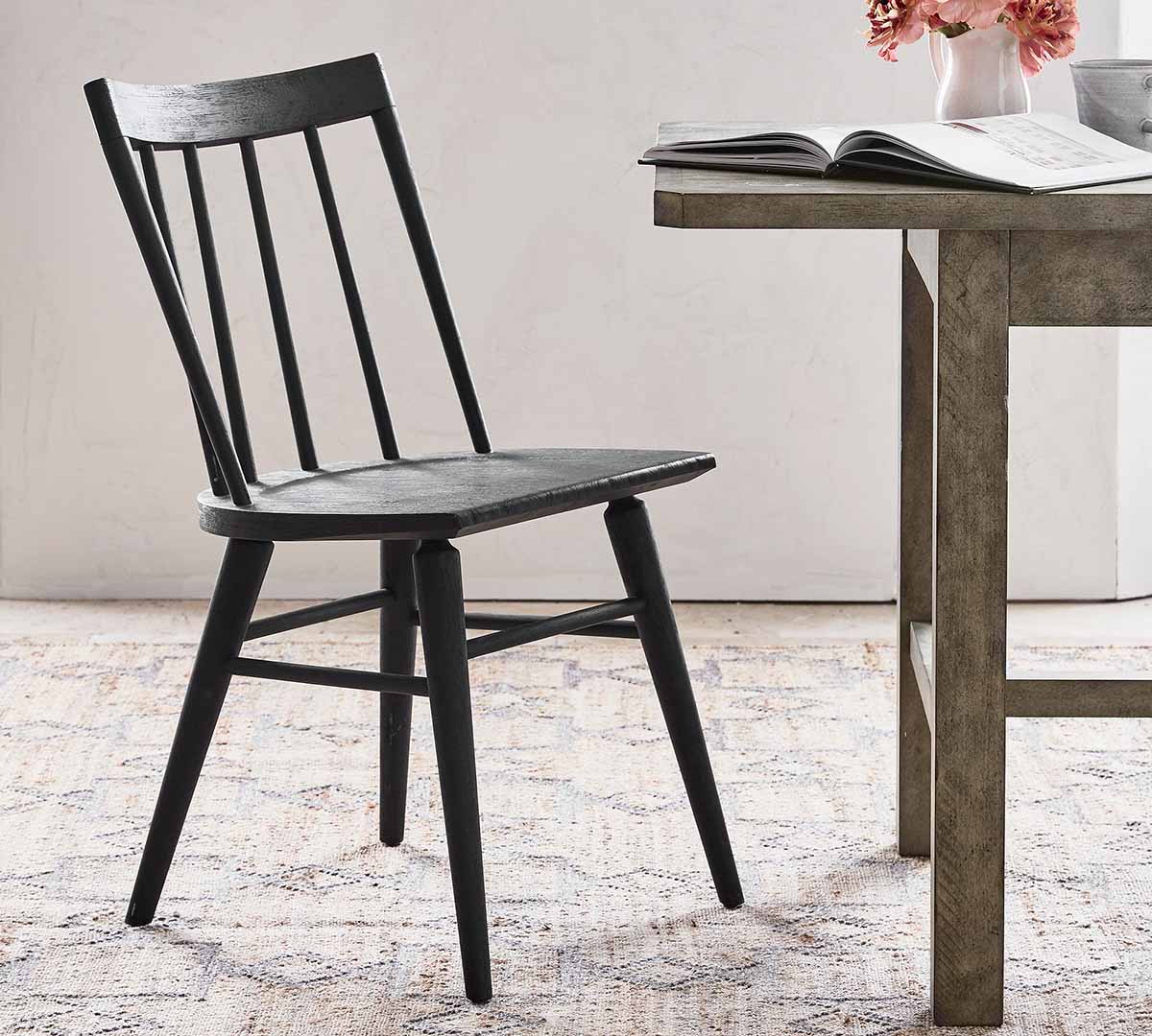 Pottery Barn Shay Dining Chair Black best windsor dining chairs