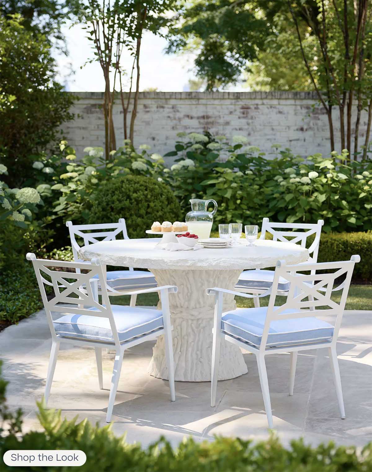 Serena and Lily Faux Bois Dining Table best concrete outdoor dining tables