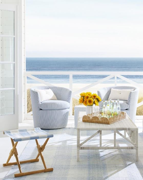 Serena and Lily Gingham Rug Coastal Blue outdoor rugs