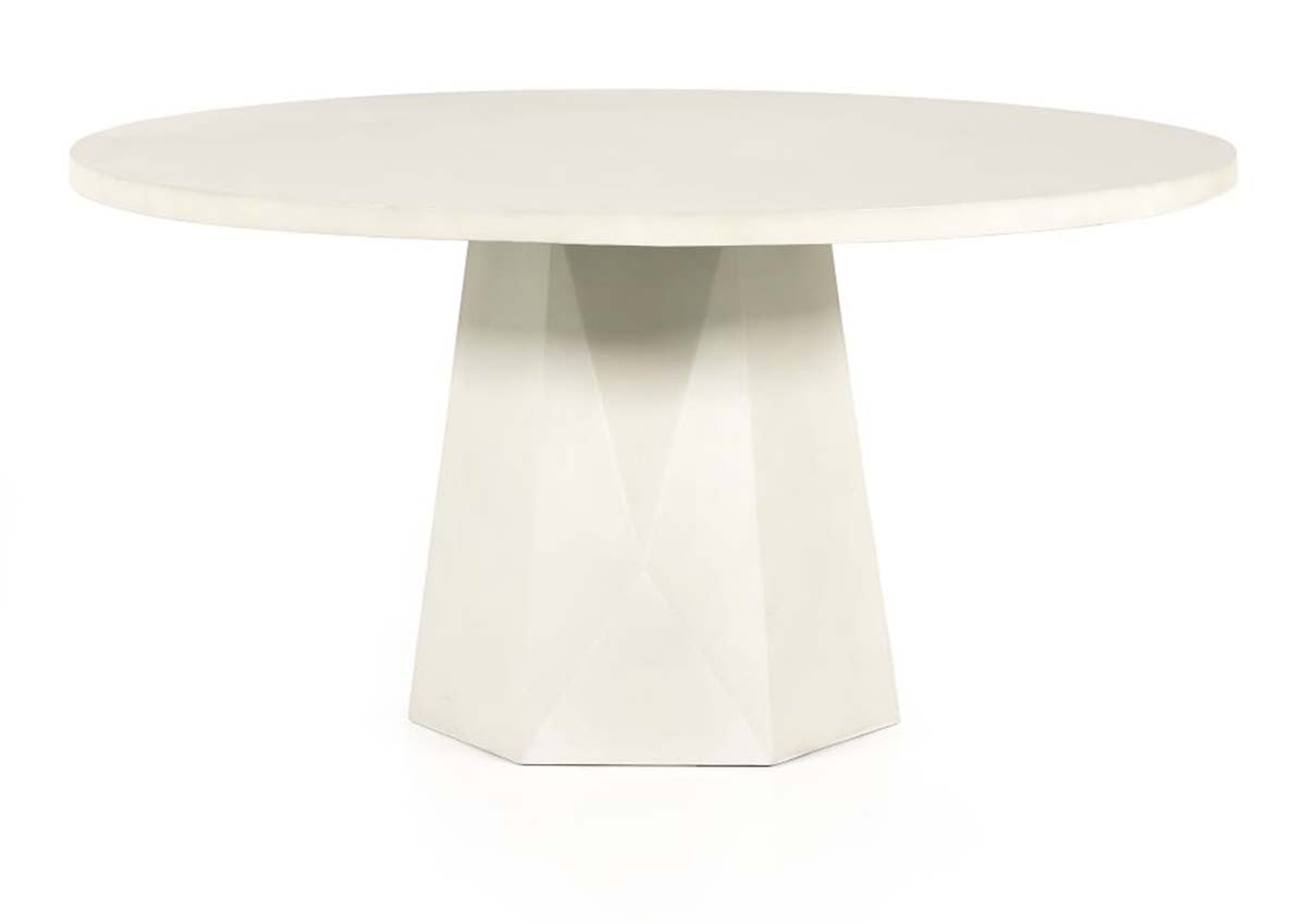 West Elm Outdoor Prism Bistro Table (42"–60") White best concrete outdoor dining tables