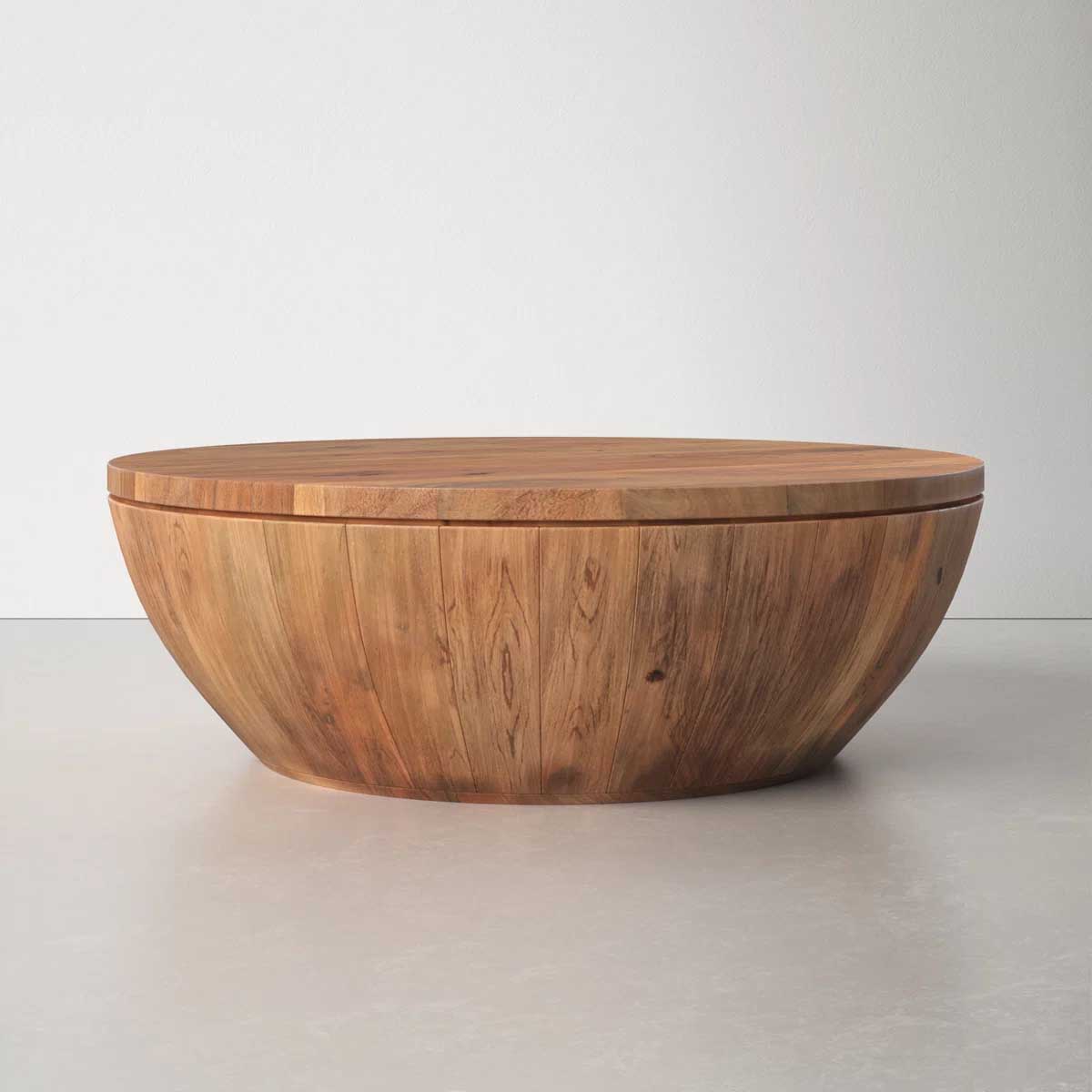 AllModern Buchanan Solid Wood Coffee Table with Storage best drum coffee tables