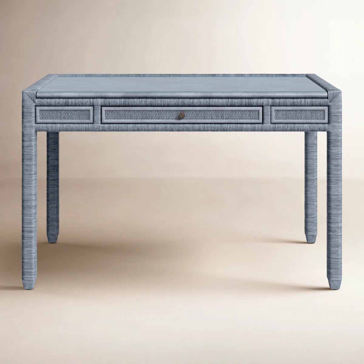 Birch Lane Writing Desk Sea Glass Blue best cane desks